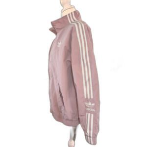 Adidas Originals Women’s 3-Stripe Track Jacket Mauve Pink Y2K 2000s Streetwear L